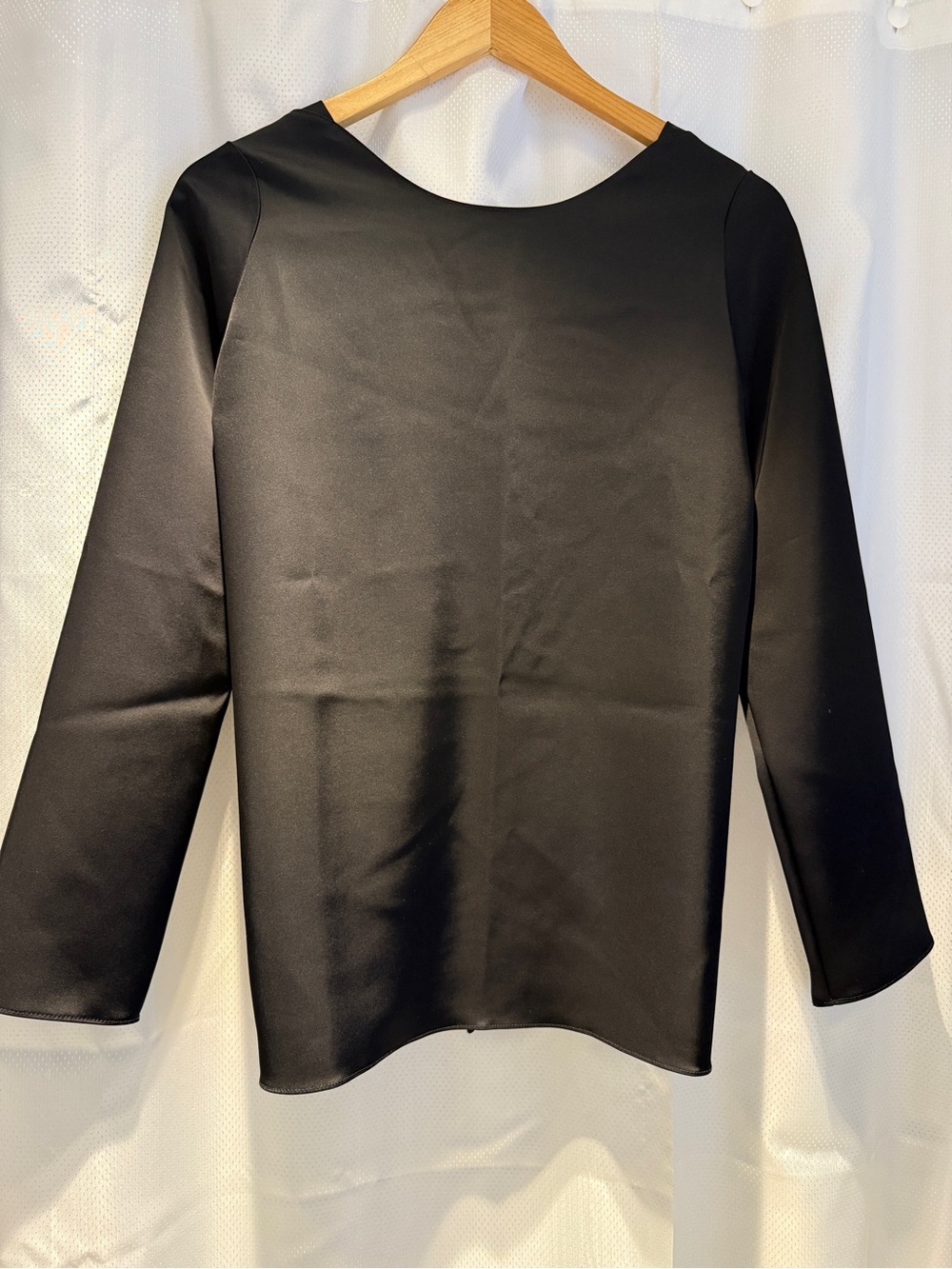LESET Black Tie-Back Long Sleeve Top